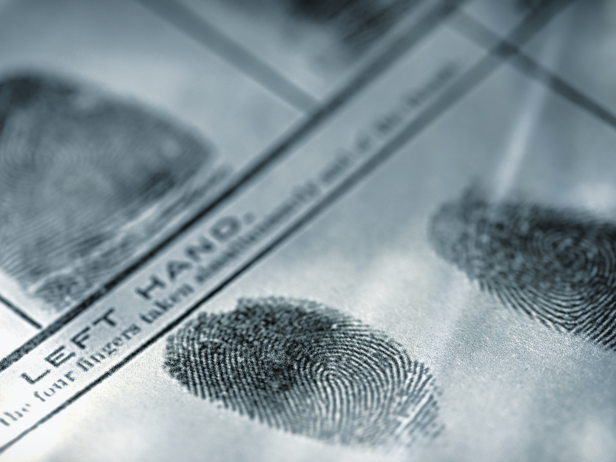 fingerprints on paper in police report record