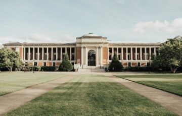 brick college building on campus