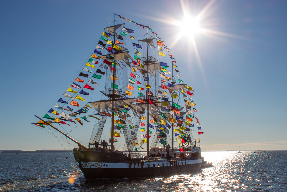 Gasparilla ship with flags