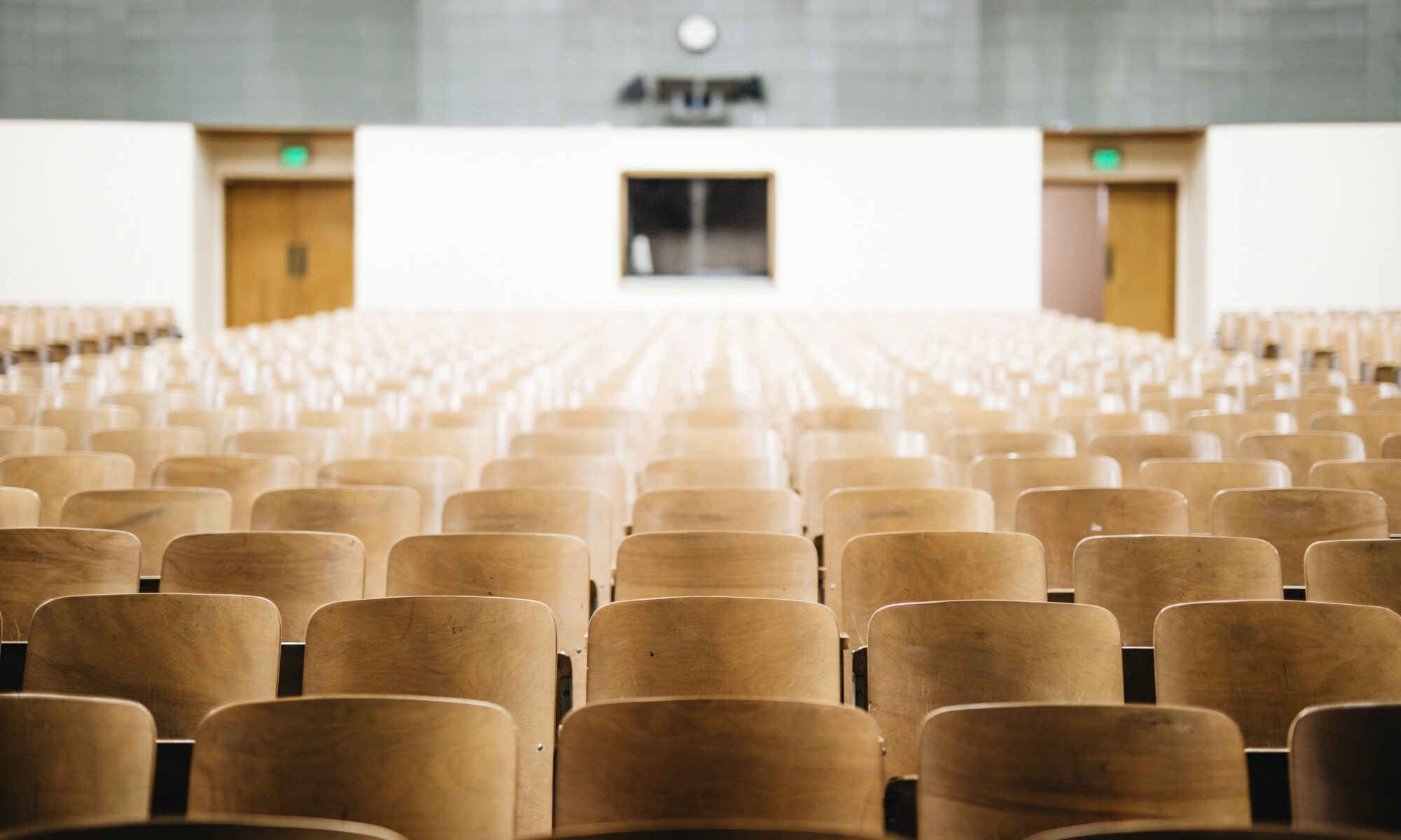 empty chairs in college classroom