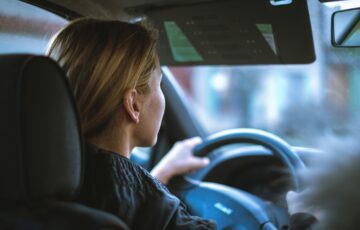 close up shot of a woman driving
