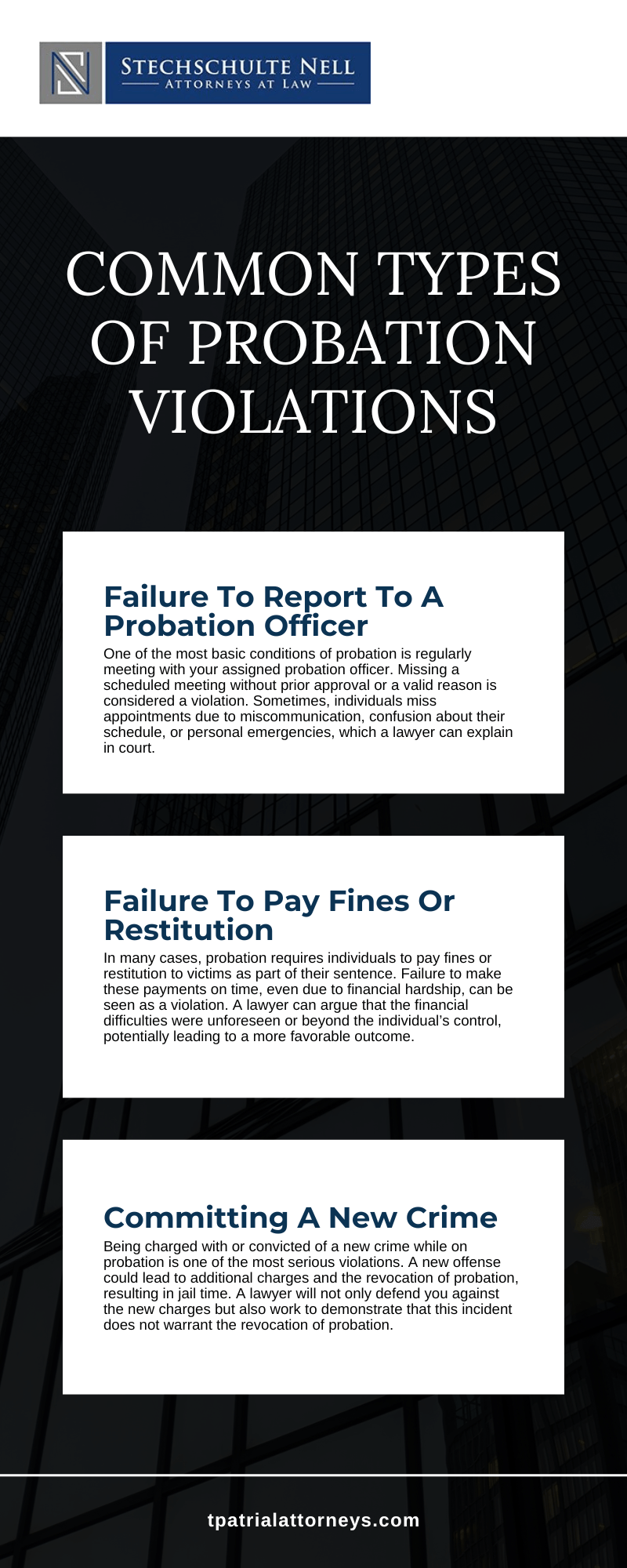 Common Types Of Probation Violations infographic
