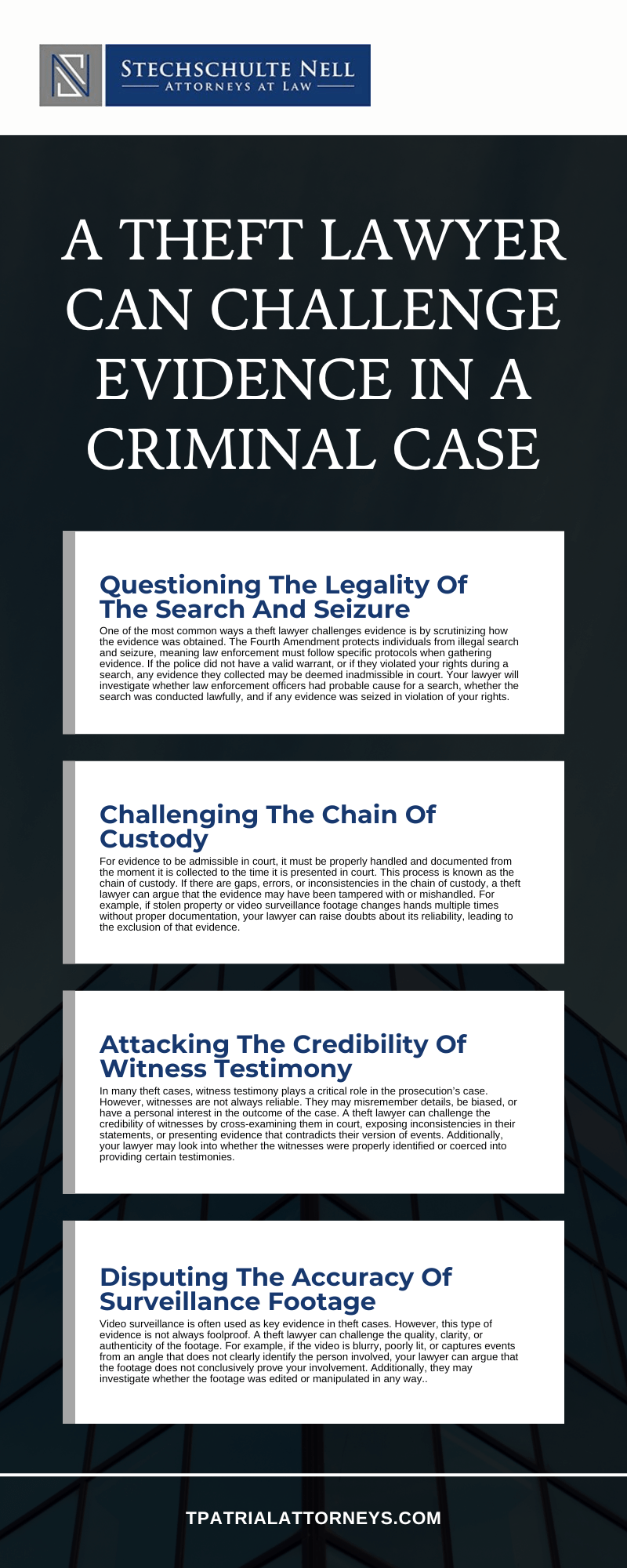 A Theft Lawyer Can Challenge Evidence In A Criminal Case Infographic