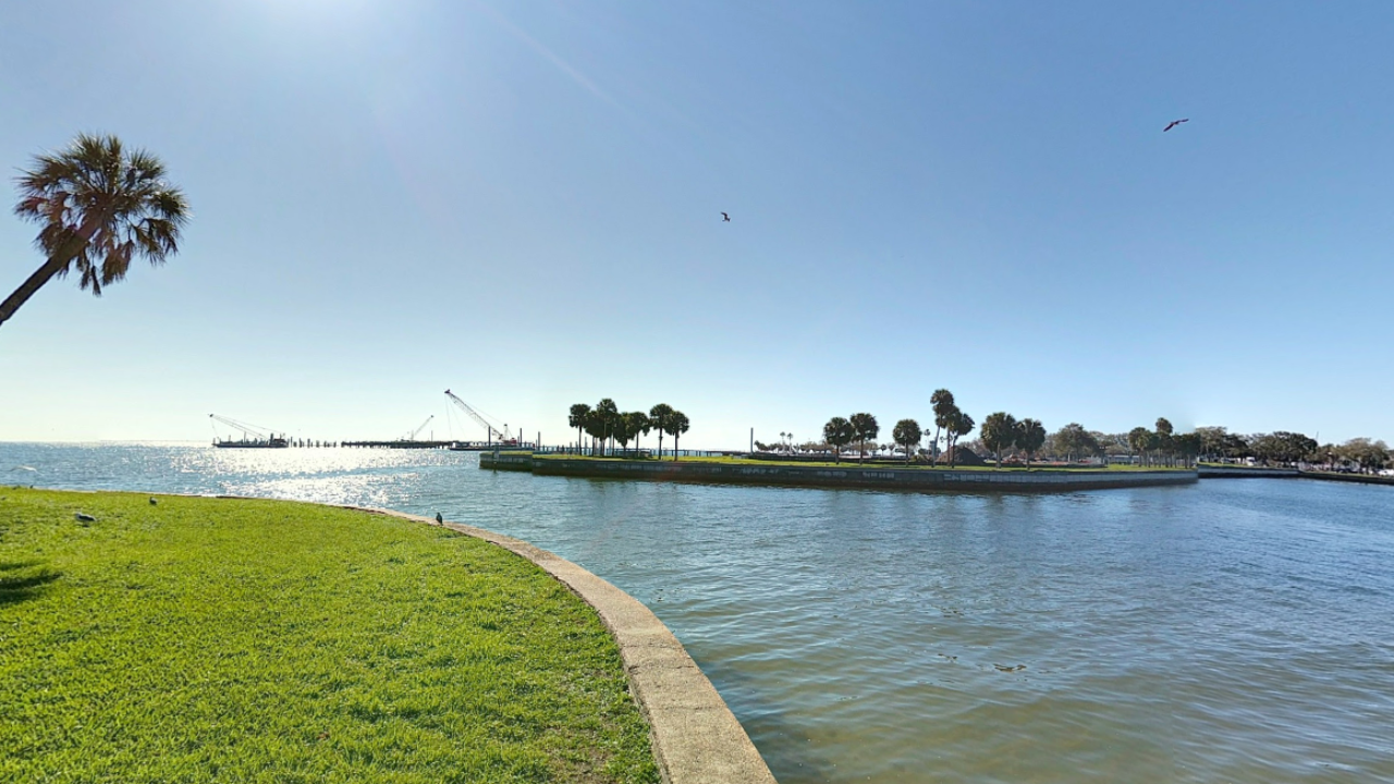 Water and grassway at Vinoy Park St. Petersburg FL 