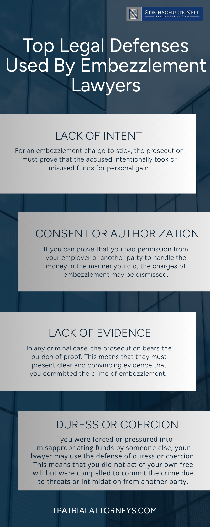 Top Legal Defenses Used By Embezzlement Lawyers Infographic
