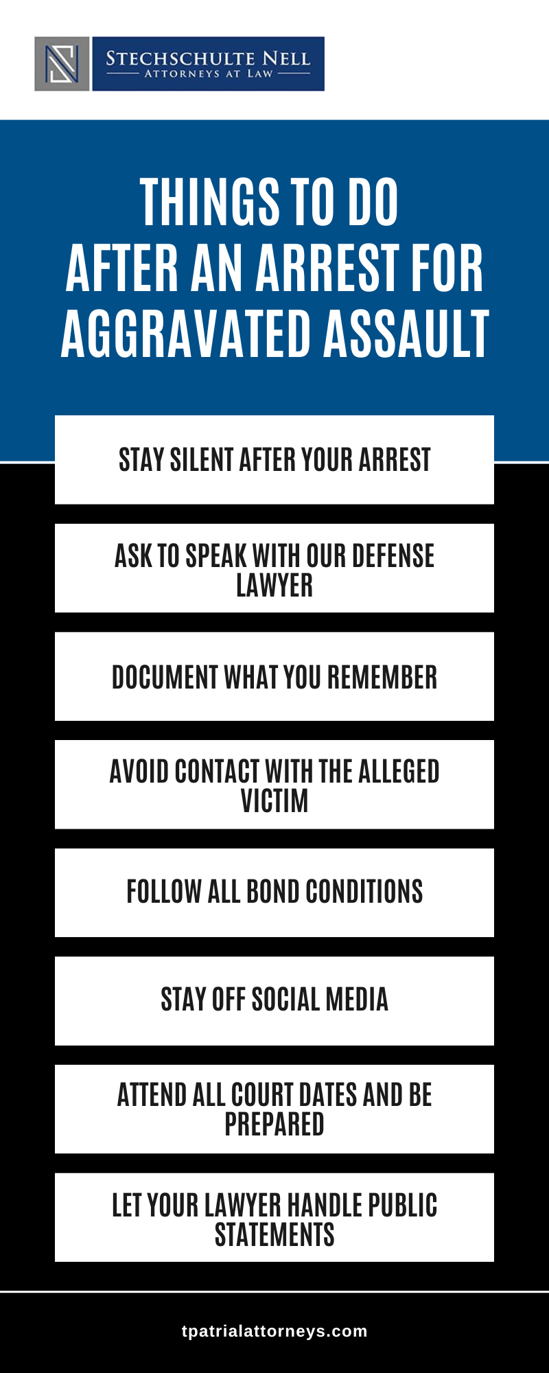 Things To Do After An Arrest For Aggravated Assault Infographic