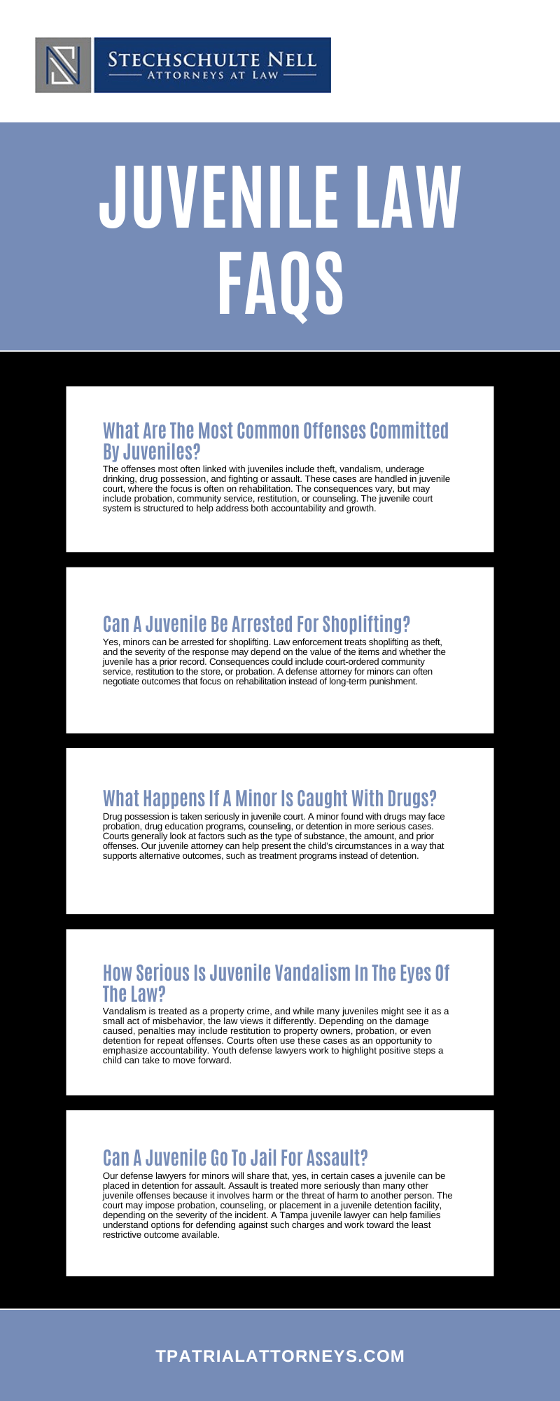 Juvenile Law FAQs Infographic