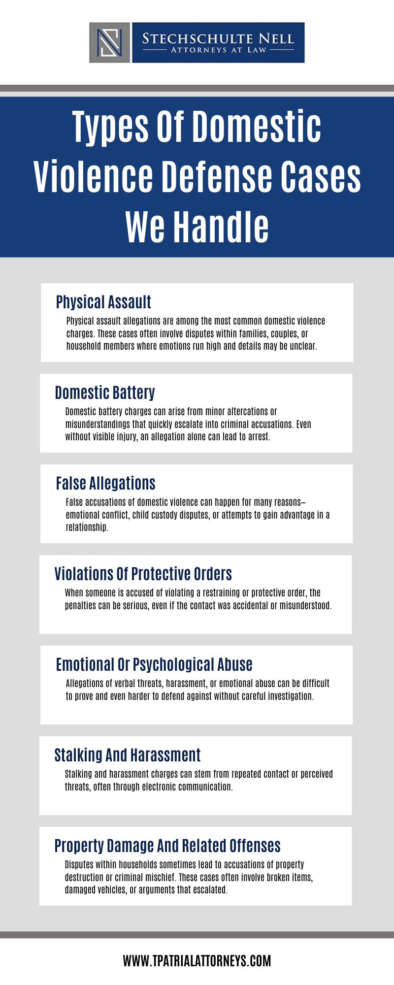 Types Of Domestic Violence Defense Cases We Handle Infographic