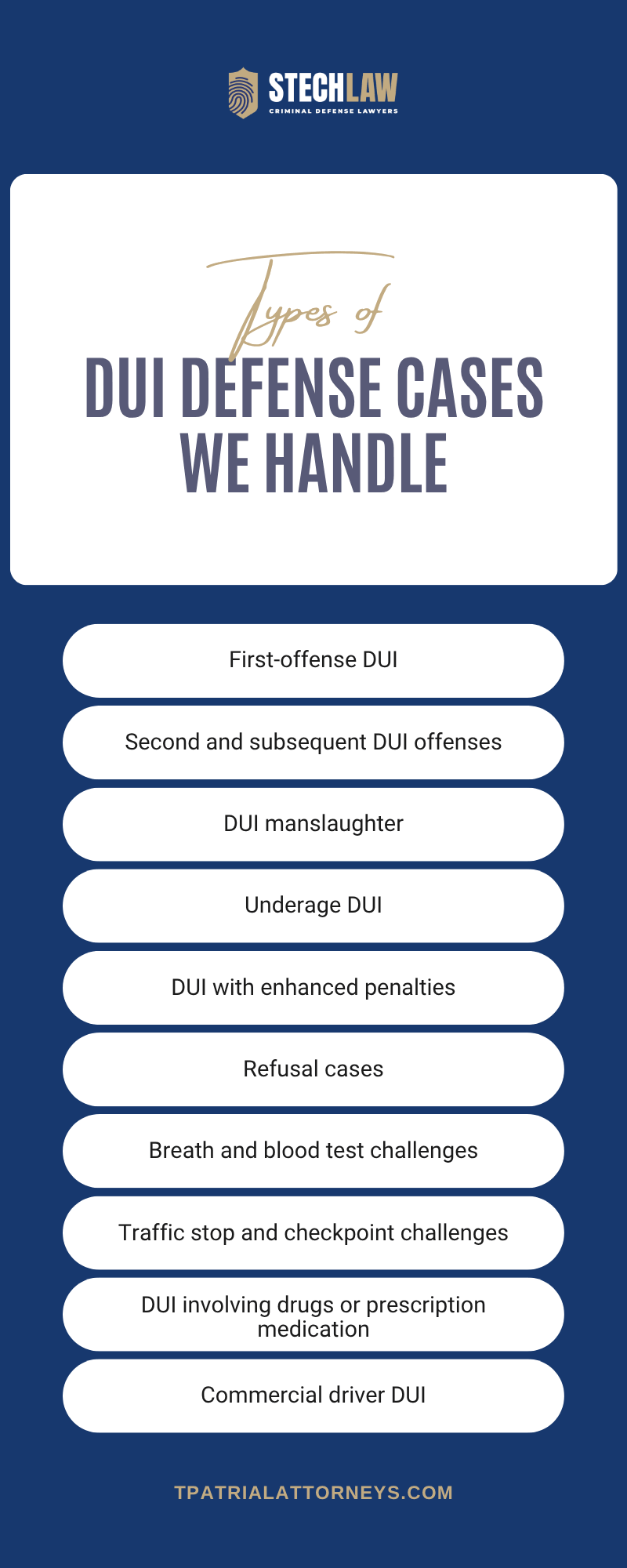 DUI Defense Cases We Handle Infographic